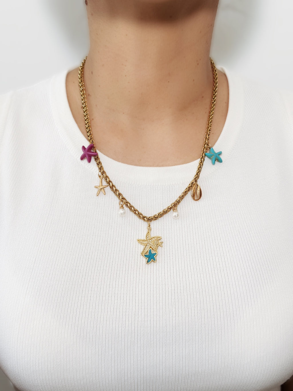 Collar de charms marinos